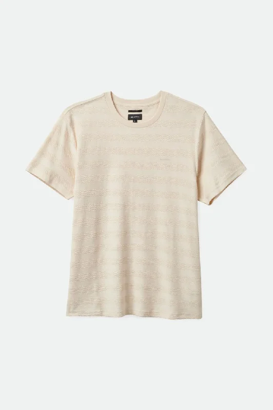 Men’s short-sleeve oust tops-The City Jacquard Stripe S/S Tee - Whitecap