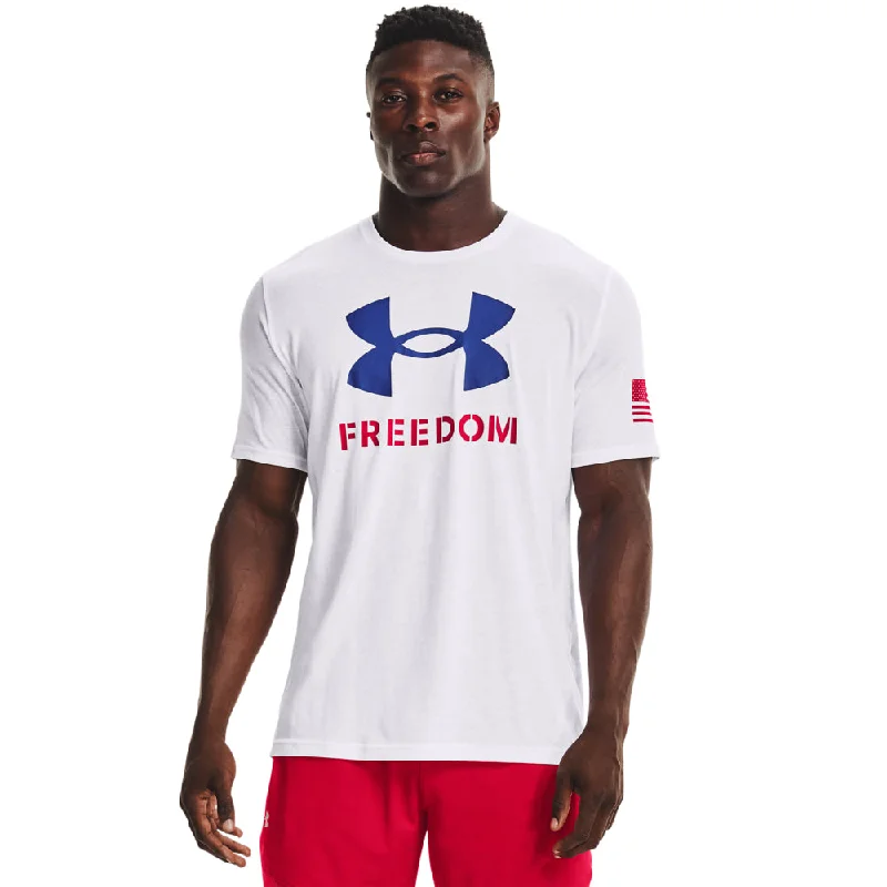 Men’s short-sleeve vug tees-'Under Armour' Men's Freedom Logo T-Shirt - White / Royal