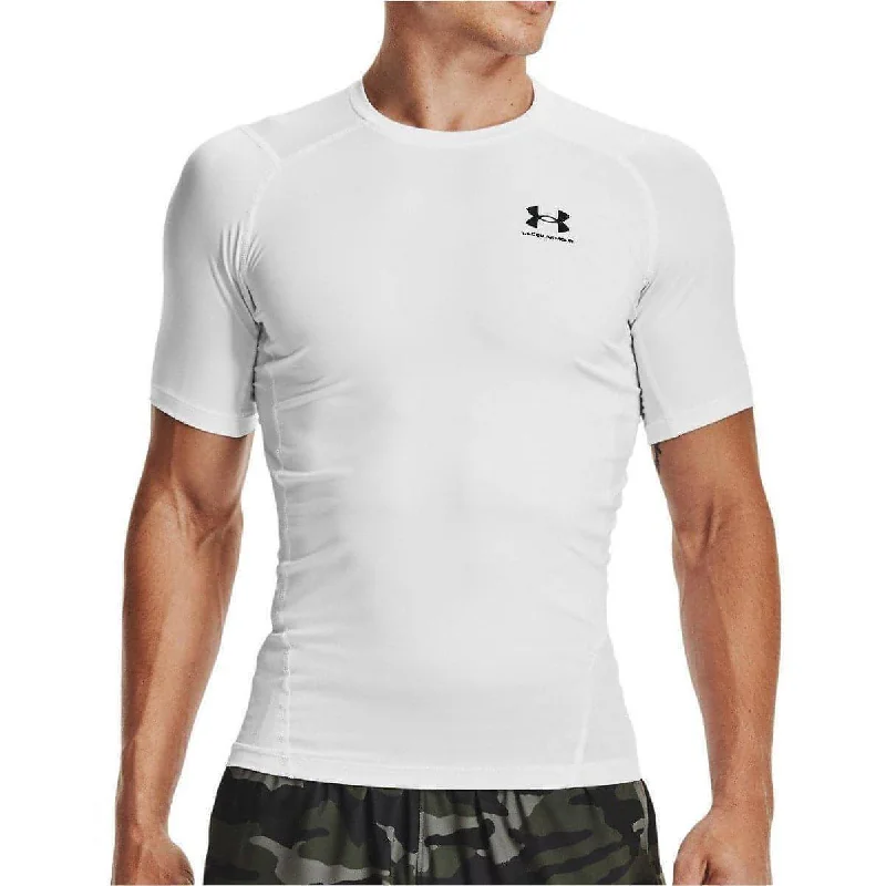 Men’s short-sleeve cairn tees-Under Armour HeatGear Armour Short Sleeve Mens Compression Top - White