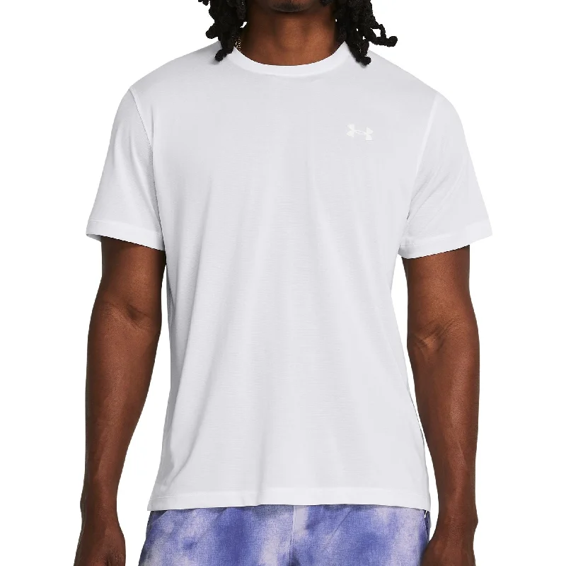 Men’s short-sleeve valley polos-Under Armour Launch Short Sleeve Mens Running Top - White