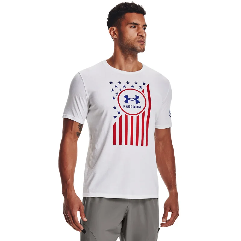 Men’s short-sleeve rime tees-'Under Armour' Men's Freedom Chest Flag T-Shirt - White / Steel