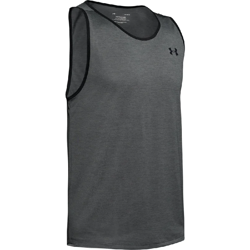 Men’s short-sleeve heather tops-'Under Armour' Men's Tech 2.0 Tank - Pitch Gray / Black