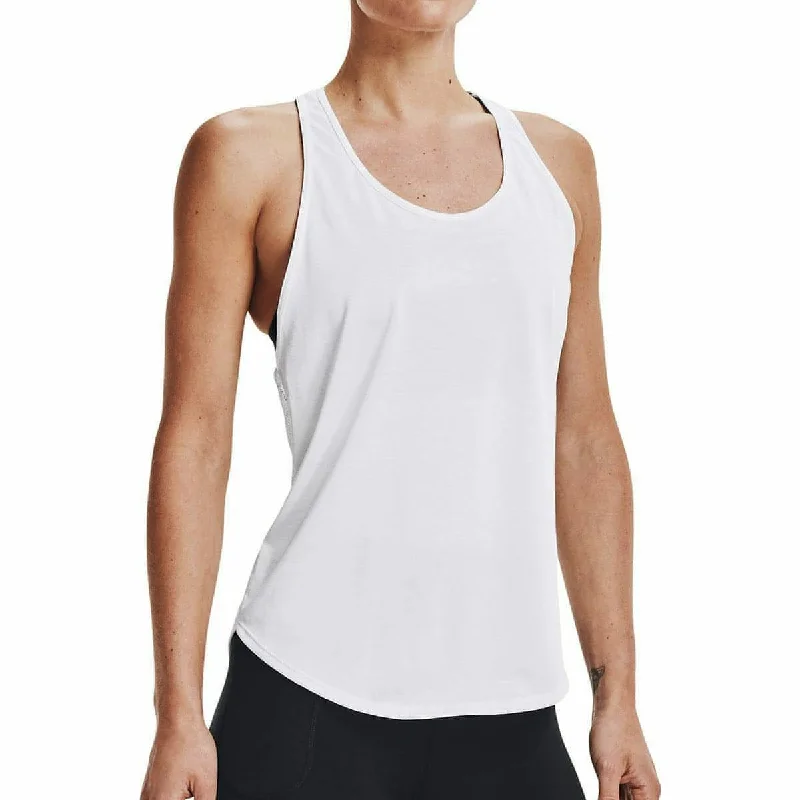 Men’s short-sleeve mesa shirts-Under Armour Tech Vent Womens Training Vest Tank Top - White