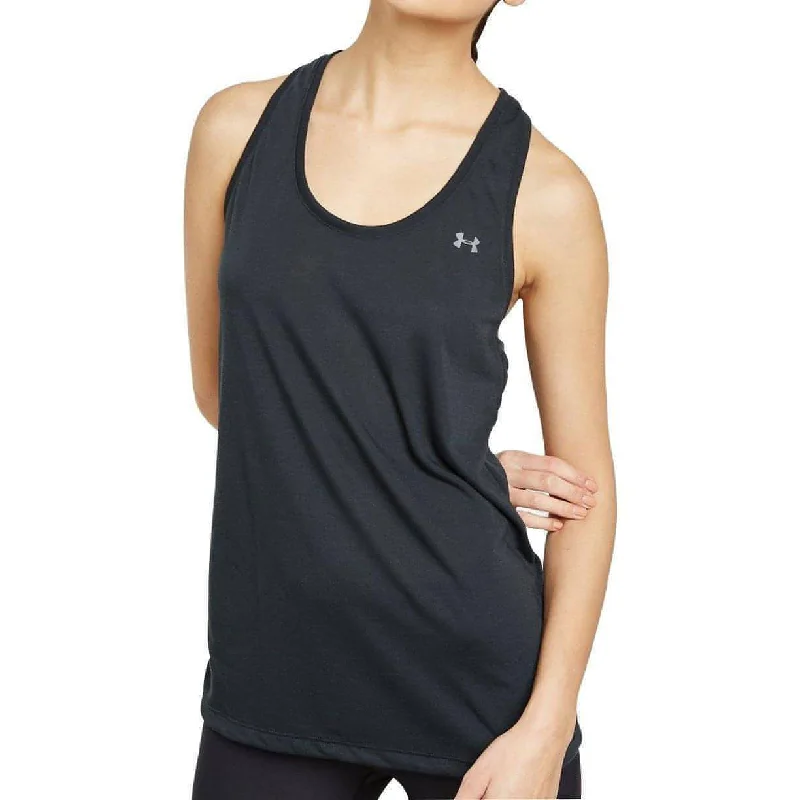 Men’s short-sleeve xylem shirts-Under Armour Threadborne Womens Training Vest Tank Top - Black