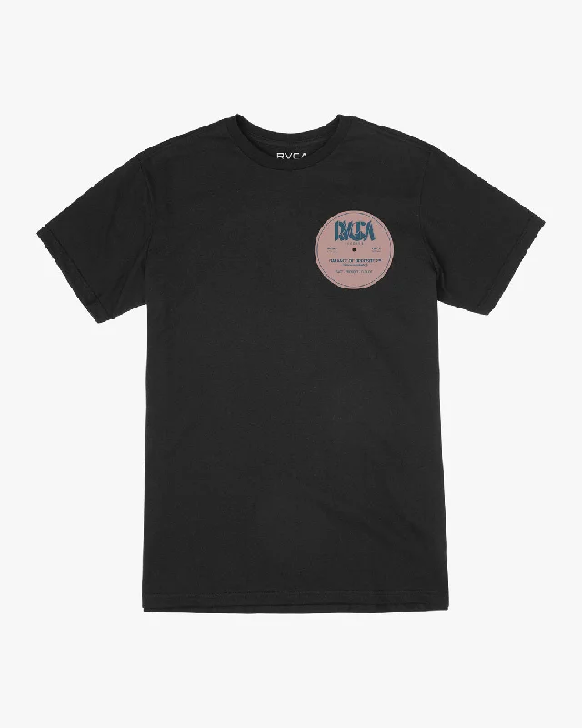 Men’s short-sleeve yowl tops-Vinyl Tee - Black