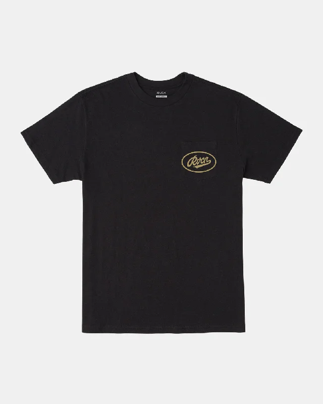 Men’s short-sleeve vug tees-Work Script Slub Tee - Black