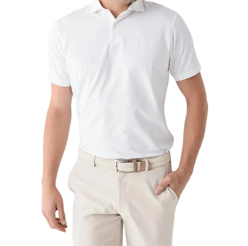 Men’s short-sleeve tilt tees-Albatross Performance Polo Shirt In White