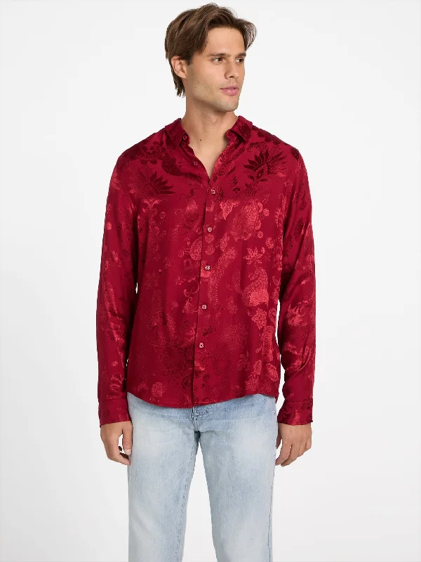 Men's stylish poet shirts-Aloe Paisley Shirt