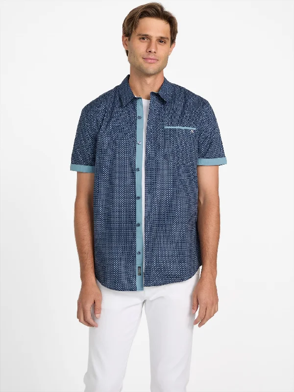 Men's vintage micro-medallion shirts-Alonzo Printed Poplin Shirt