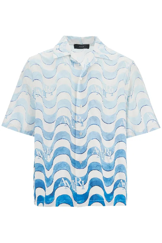 Men's soft piqué-knit shirts-Amiri Men's Printed Cotton Shirt