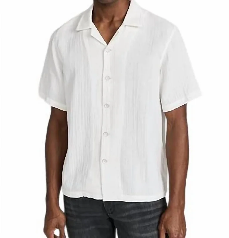 Men's bold filigree shirts-Avery Gauze Shirt In White