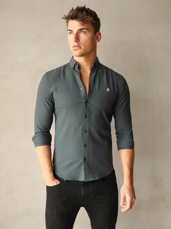 Men's soft dobby-weave shirts-Bosa Shirt - Racing Green