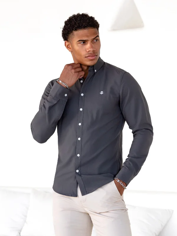 Men's luxury prism shirts-Otto Long Sleeve Shirt - Charcoal