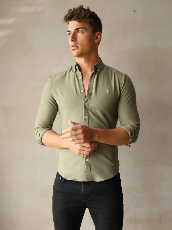 Men's luxury halo shirts-Pacentro Shirt - Light Khaki