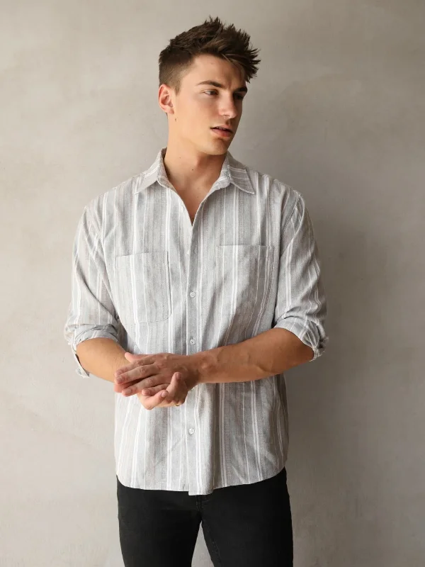 Men's classic regent shirts-Rialto Stripe Shirt - Taupe