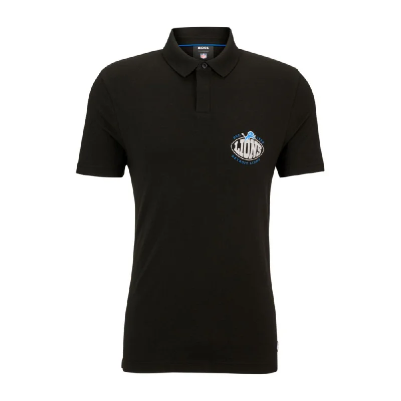 Men’s short-sleeve ebb polos-BOSS x NFL cotton-piqu polo shirt with collaborative branding