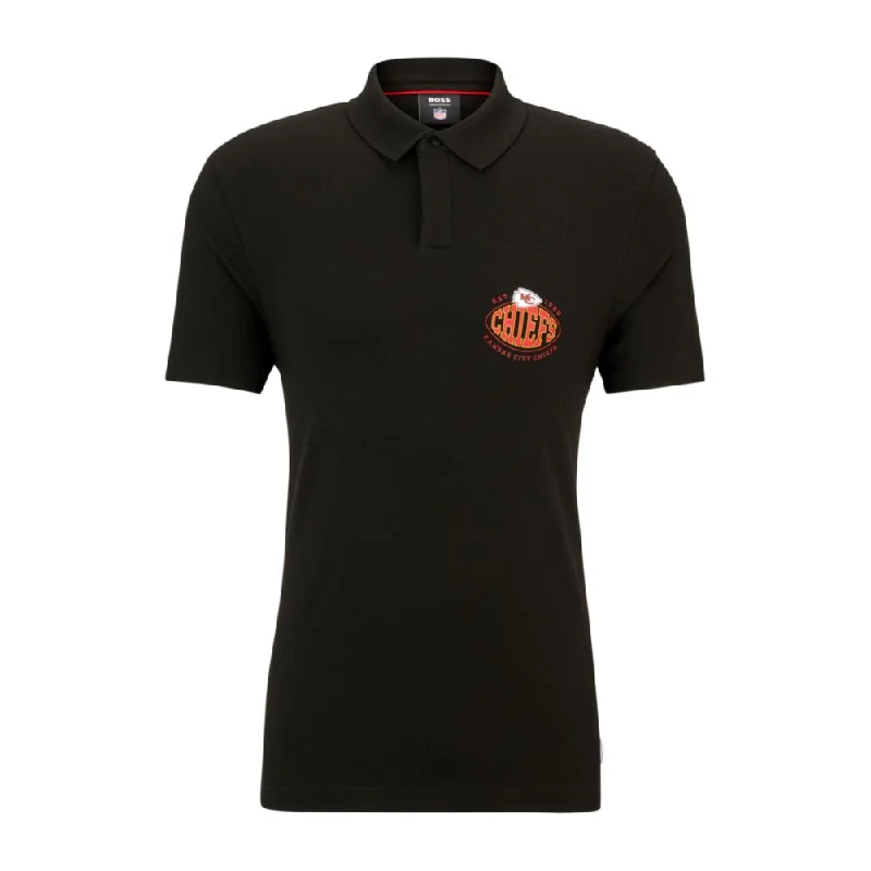 Men’s short-sleeve pike shirts-BOSS x NFL cotton-piqu polo shirt with collaborative branding