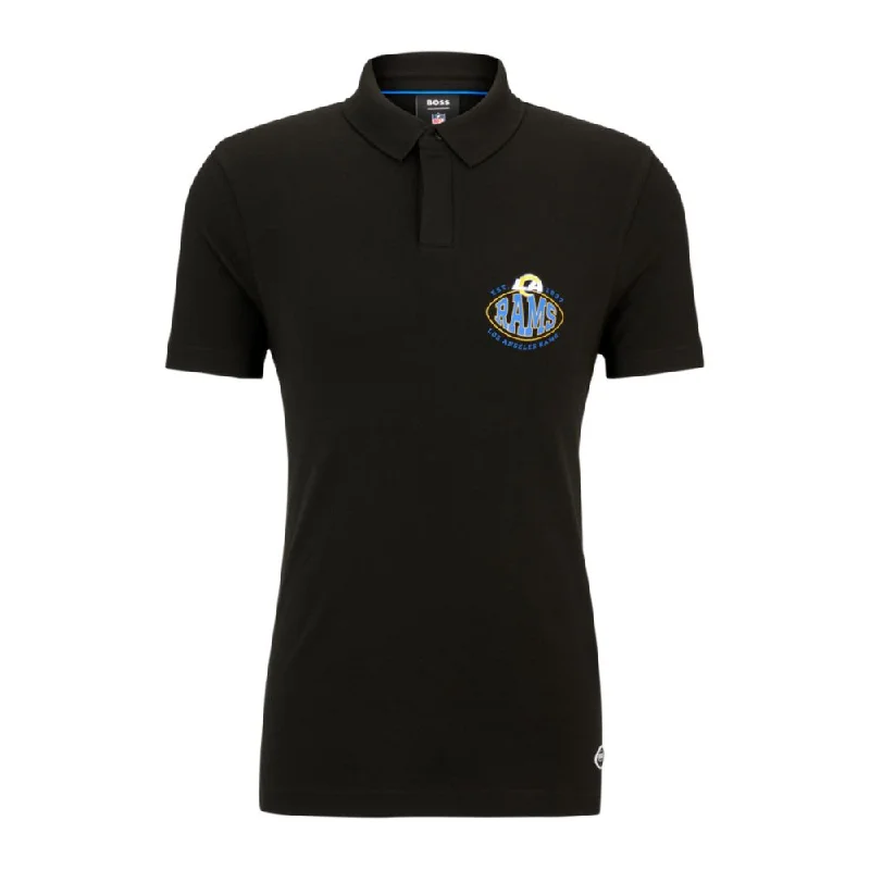 Men’s short-sleeve hock shirts-BOSS x NFL cotton-piqu polo shirt with collaborative branding