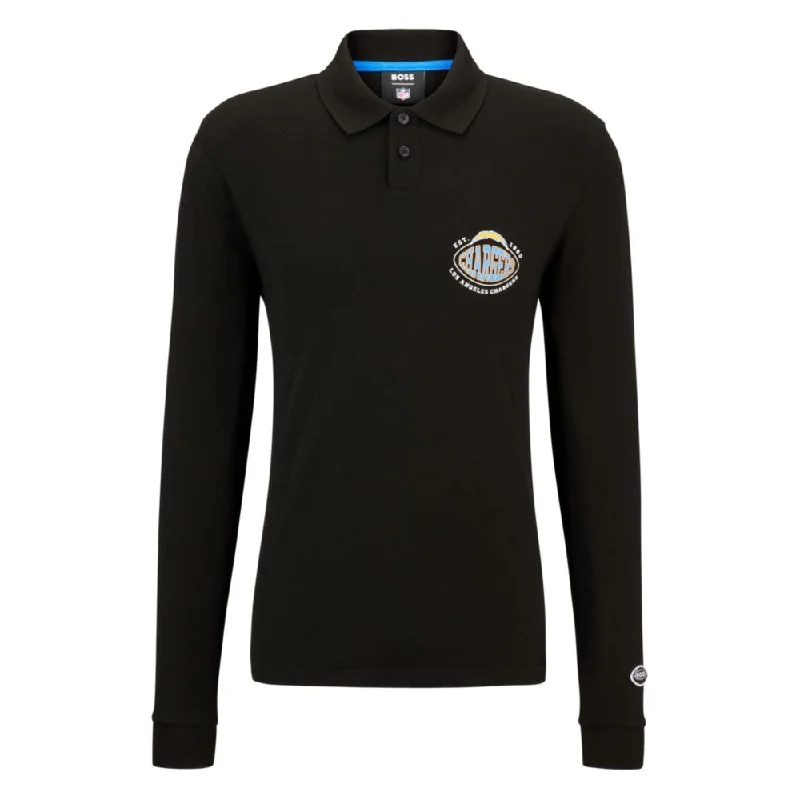 Men’s short-sleeve dune shirts-BOSS x NFL long-sleeved polo shirt with collaborative branding