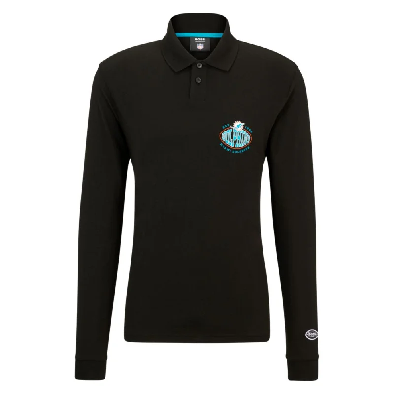 Men’s short-sleeve jett tees-BOSS x NFL long-sleeved polo shirt with collaborative branding