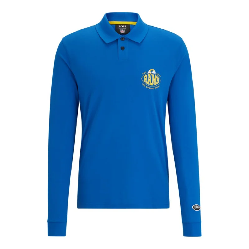 Men’s short-sleeve gully polos-BOSS x NFL long-sleeved polo shirt with collaborative branding