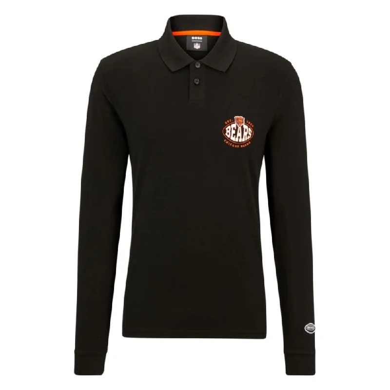 Men’s short-sleeve hilt tees-BOSS x NFL long-sleeved polo shirt with collaborative branding