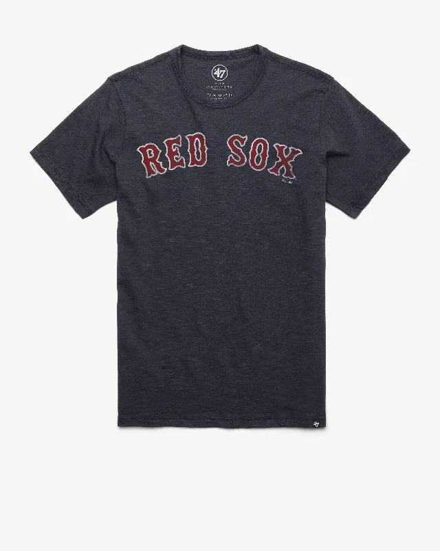 Men’s short-sleeve peak polos-BOSTON RED SOX GRIT WORDMARK '47 SCRUM TEE