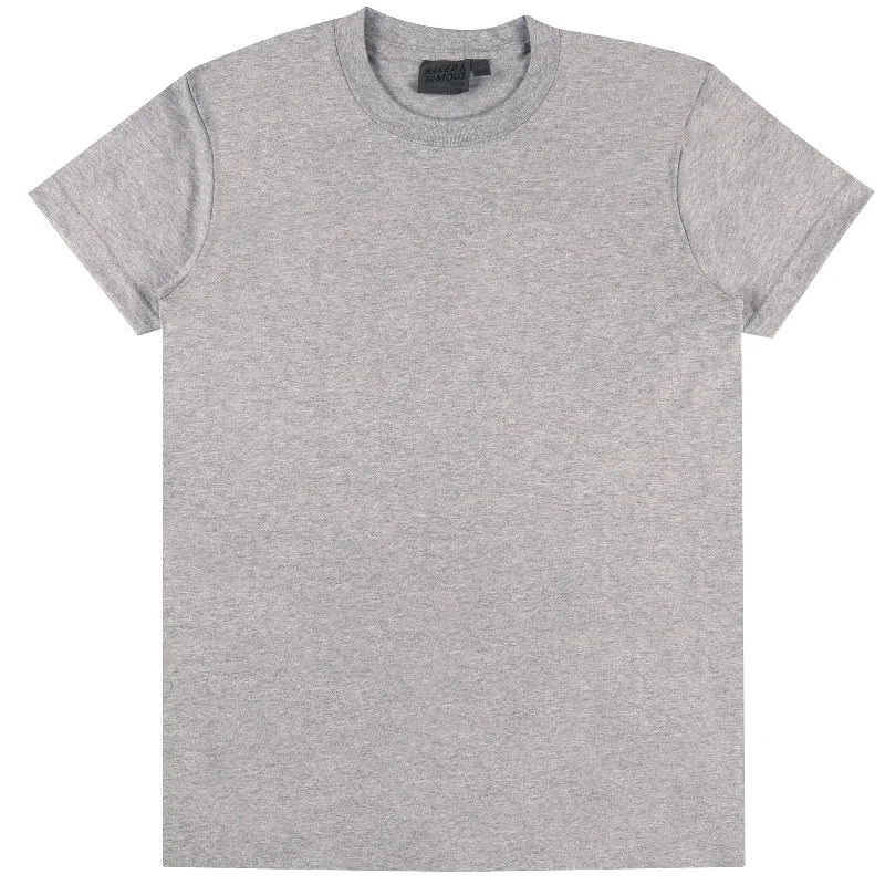 Men’s short-sleeve quarz shirts-Circular Knit T-Shirt (Heather Grey)