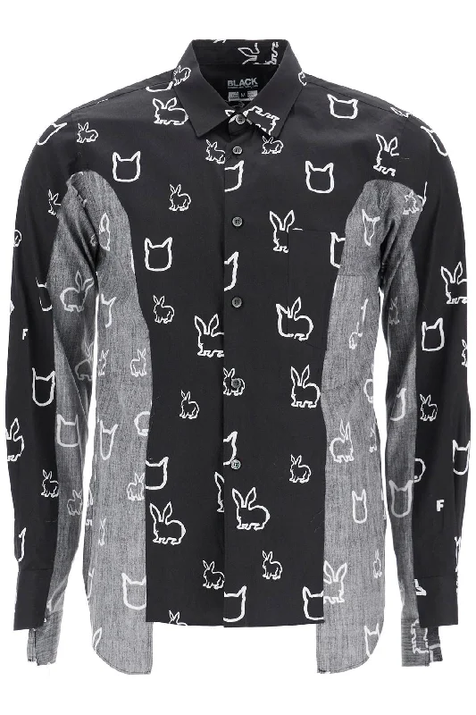 Men's subtle micro-scroll shirts-Comme Des Garcons  Men's "Shirt With Inside-Out