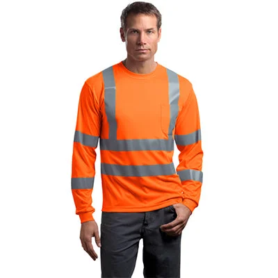 Men’s short-sleeve nook shirts-CornerStone Hi-Vis Long-Sleeve Shirt, ANSI 107 Class 3 - Snag-Resistant