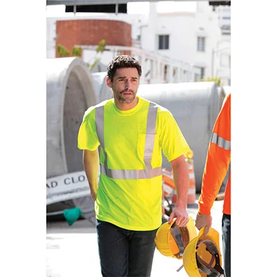 Men’s short-sleeve dune shirts-CornerStone Hi-Vis Safety T-Shirt, ANSI 107 Class 2