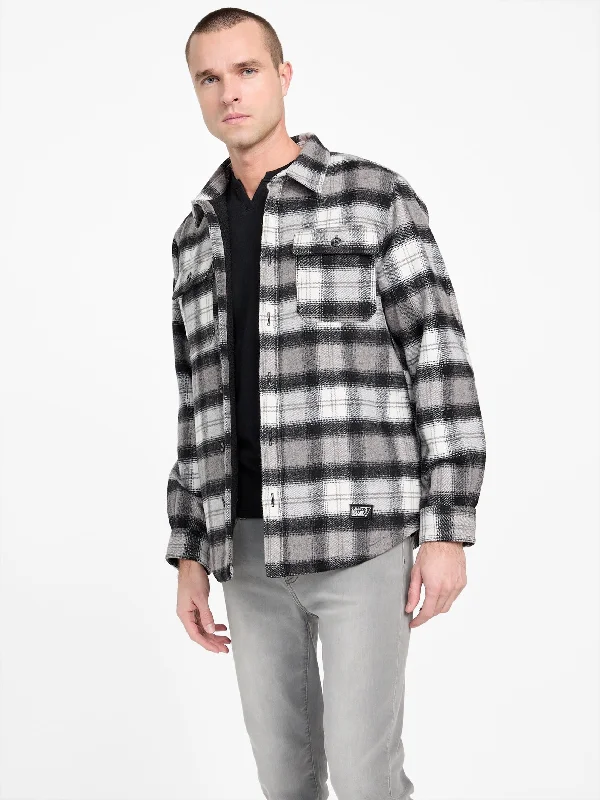 Men's rugged heath shirts-Dexter Plaid Shacket