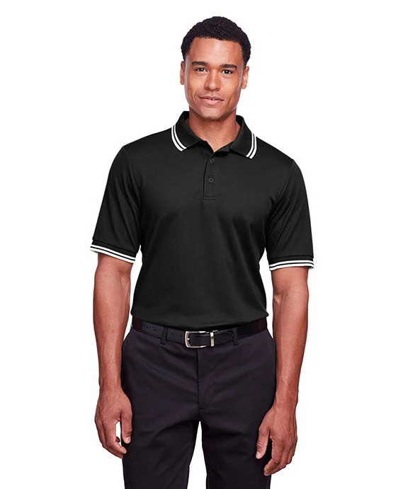 Men’s short-sleeve banded polos-DG20C - Devon & Jones CrownLux Performance® Mens Plaited Tipped Polo Shirt