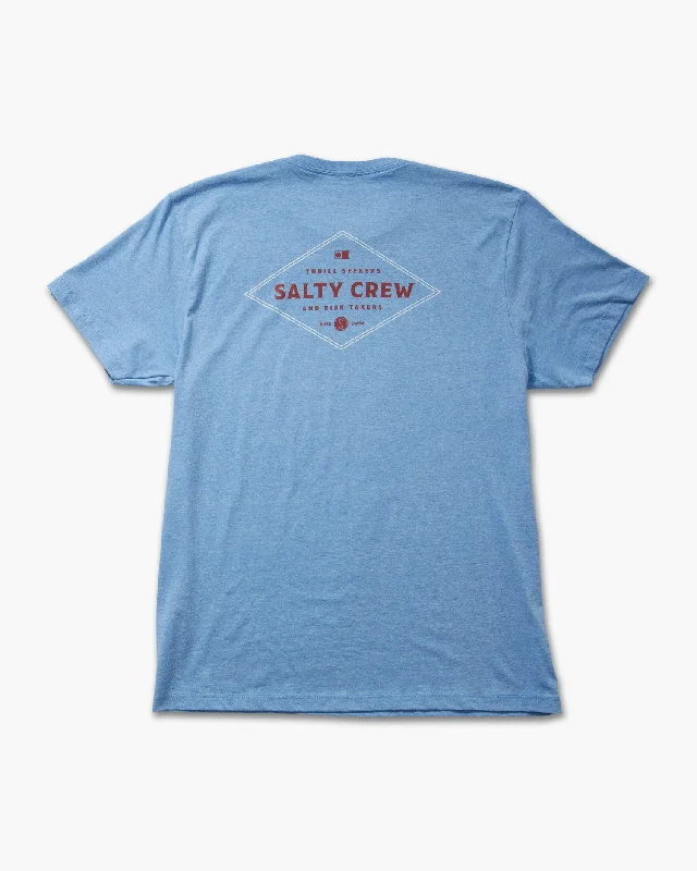 Men’s short-sleeve arbor tops-Double Diamond Classic Tee - Light Blue Heather