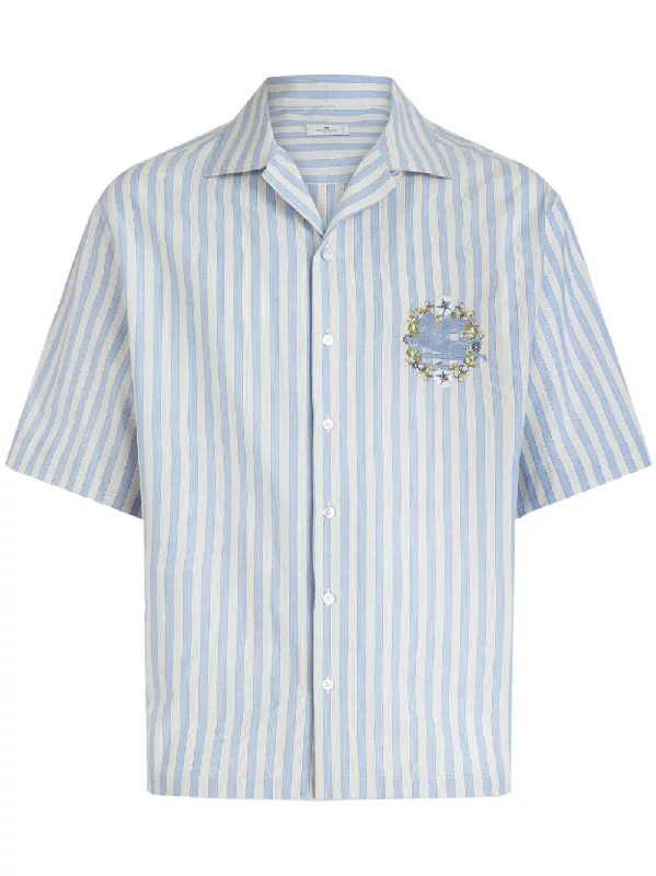 Men's classic manor shirts-Etro Men's Shirts Clear blue