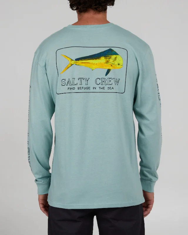 Men’s short-sleeve rift tees-Golden Mahi L/S Tee - Mackerel