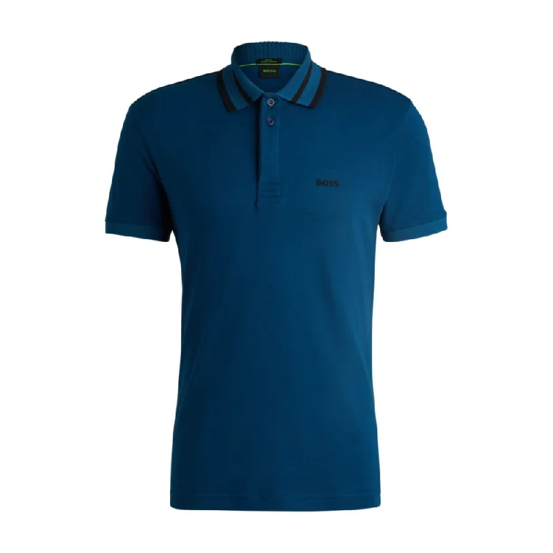 Men’s short-sleeve zinc shirts-Interlock-cotton polo shirt with logo detail