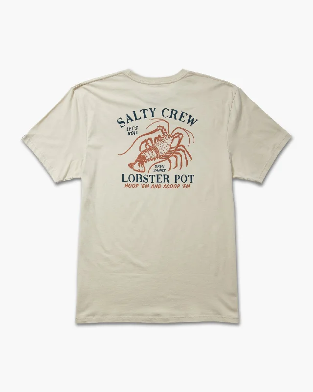 Men’s short-sleeve quip tops-Lobster Pot Premium Tee - Bone