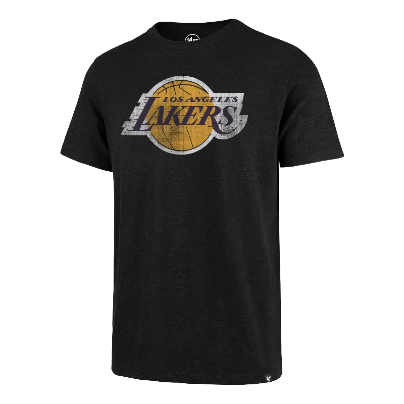 Men’s short-sleeve etch tops-LOS ANGELES LAKERS GRIT '47 SCRUM TEE