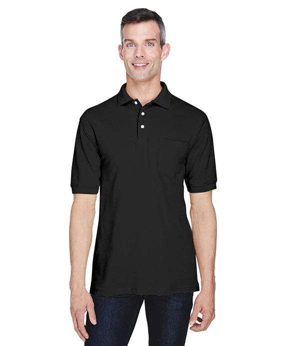 Men’s short-sleeve cairn tees-M265P - Harriton Mens 5.6 oz. Easy Blend™ Polo with Pocket