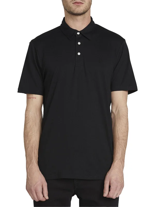 Men’s short-sleeve ember tees-Mens Button Front Logo Polo