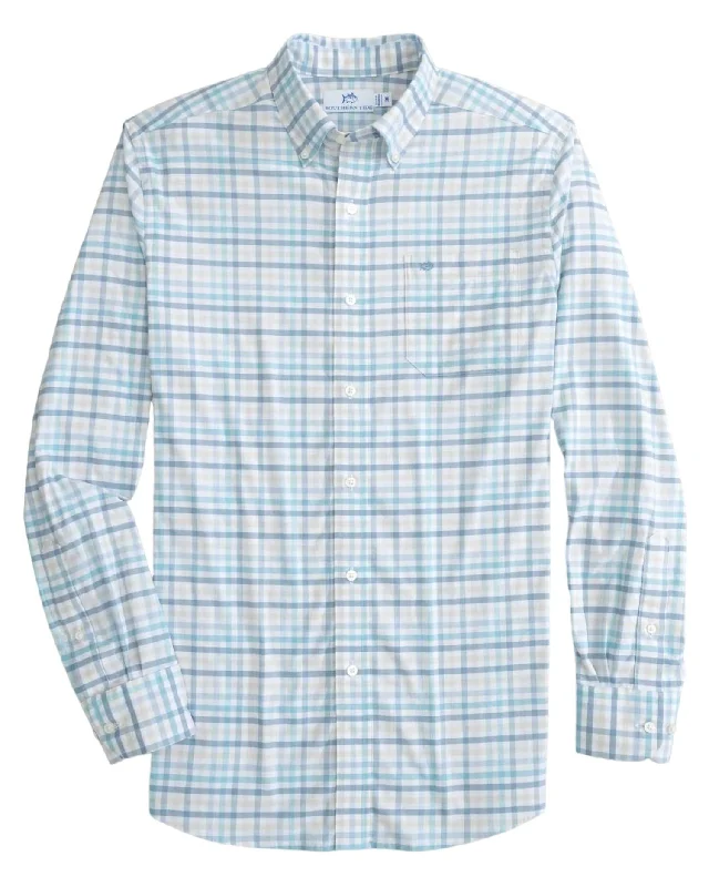 Men's sleek ether shirts-Men's Coastal Passage Sportshirt In Marine Blue