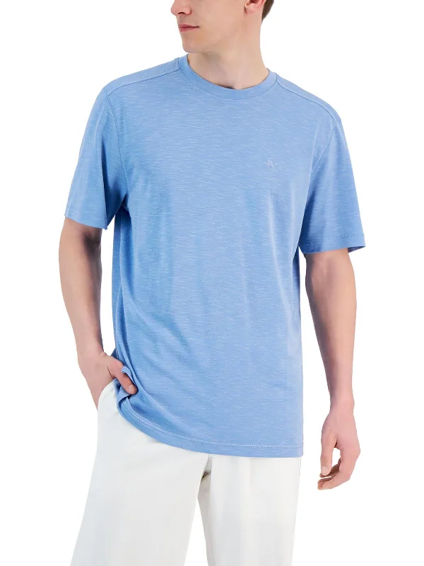 Men’s short-sleeve fjord tops-Mens Textured Tencel Polo