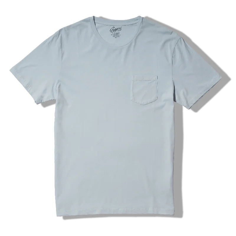 Men’s short-sleeve inlet tees-Pima Cotton Pocket Tee - Ice Flow