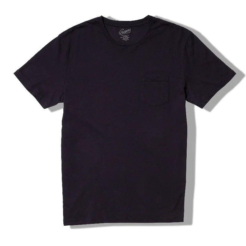 Men’s short-sleeve ridge polos-Pima Cotton Pocket Tee - Navy