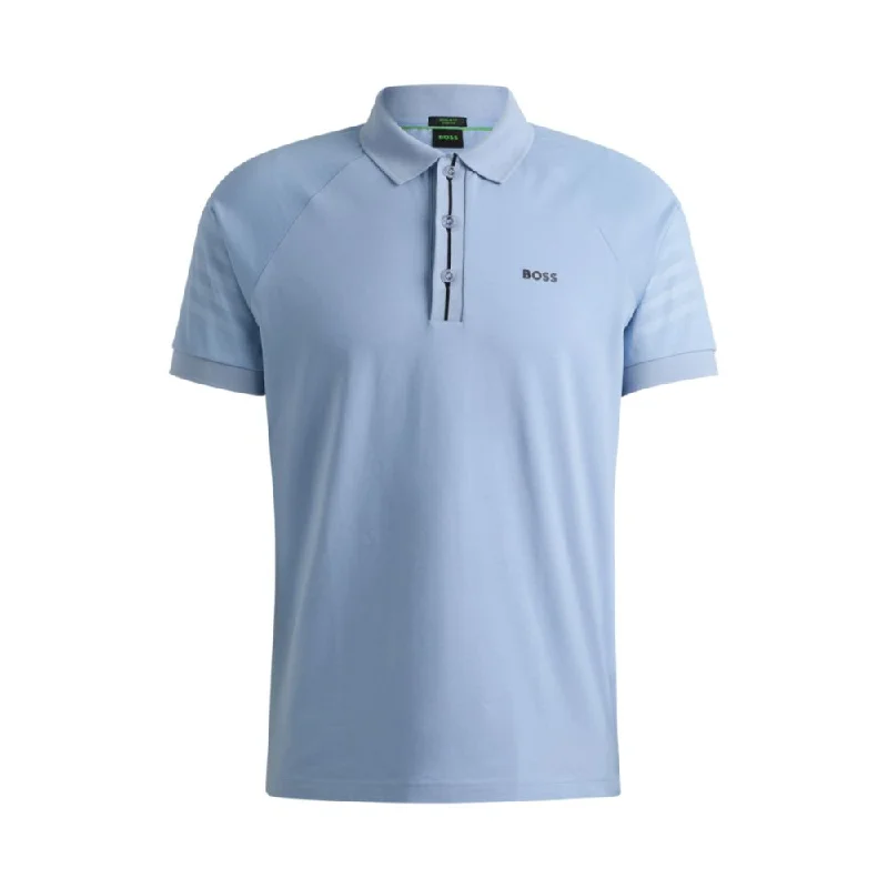 Men’s short-sleeve tidewater tops-Polo shirt with embossed stripe artwork