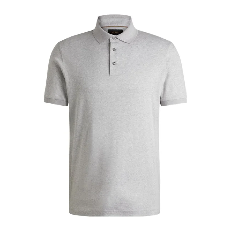 Men’s short-sleeve heath polos-Regular-fit polo shirt in mercerized Italian cotton