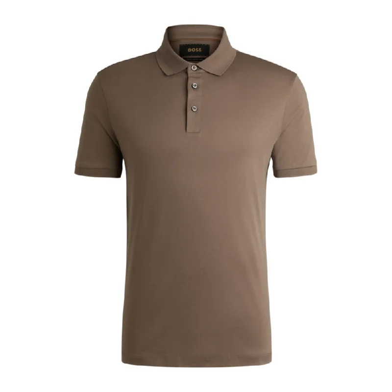 Men’s short-sleeve inlet tees-Regular-fit polo shirt in mercerized Italian cotton