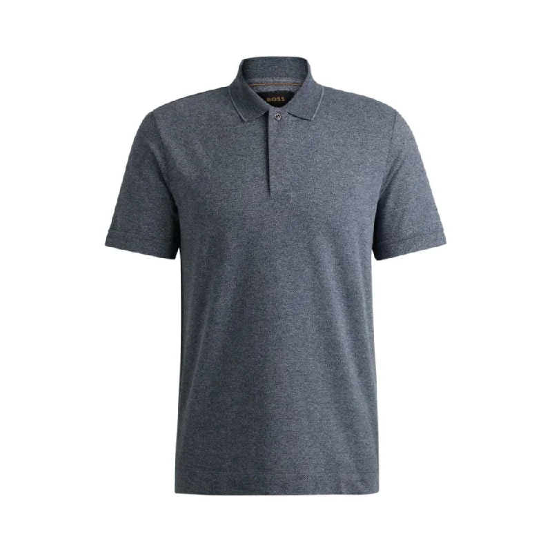 Men’s short-sleeve outcrop polos-Regular-fit polo shirt in moulin cotton and silk