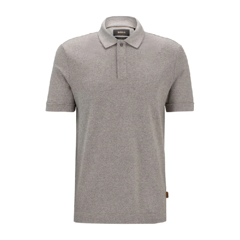 Men’s short-sleeve crag polos-Regular-fit polo shirt in moulin cotton and silk